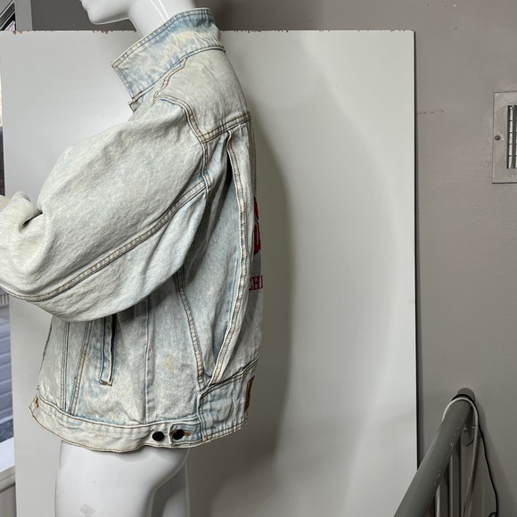 Planet Hollywood Chicago Sz S Vintage 1991 Acid Washed Loose Fit Denim Jacket - Picture 13 of 13